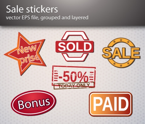 Template Image for Sale Sticker Vectors - 30173