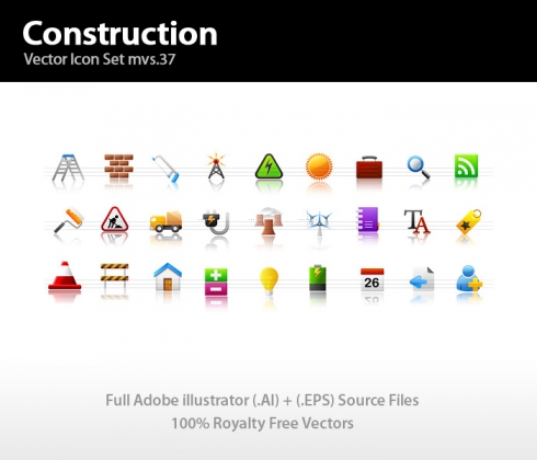 Template Image for Construction & Industrial Icons - 30235