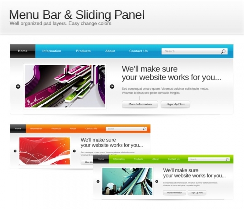 Template Image for Clean Menu Navigation & Sliding Panels - 30303