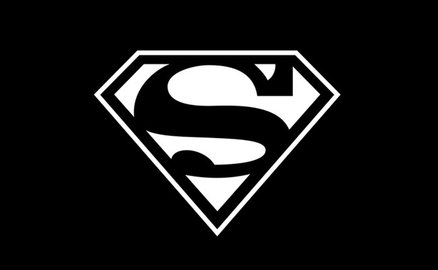 superman logo black and white